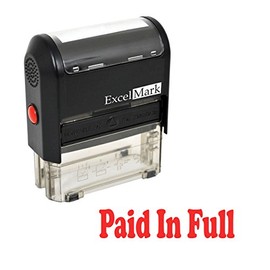 Paid in Full Self Inking Rubber Stamp - Red Ink