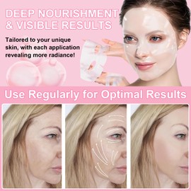 JX JIANGXIN Bio Collagen Real Deep Mask,Hydrating Collagen Face Mask with Korean Moisturizing Formula,Glass Skin - Tightens Pores, Firms Skin, Reduces Wrinkles (4Pack)