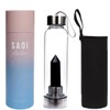 SAOI Crystal Water Bottle - Black Obsidian Gemstone Infused Elixir