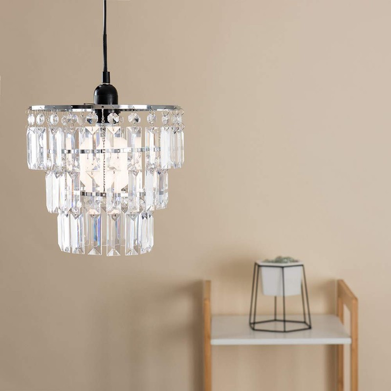 MiniSun Modern 3 Tier Ceiling Pendant Light Shade with Clear