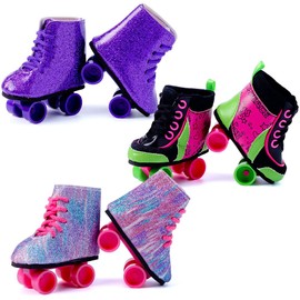 18 Inch Doll Roller Shoes - 3 Pairs Pulley Shoes Fits 18 Inch Girl Dolls