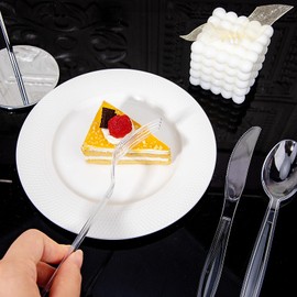 Liacere Liacere 360 Pieces White Plastic Forks - Heavyweight Disposable Forks - 6.7inch Heavy Duty Plastic Forks - White Plastic Utensils - Perfect for Parties Dinners Restaurants