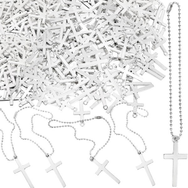 120 Pack Mini Silver Cross Charm Small Alloy Cross Pendant