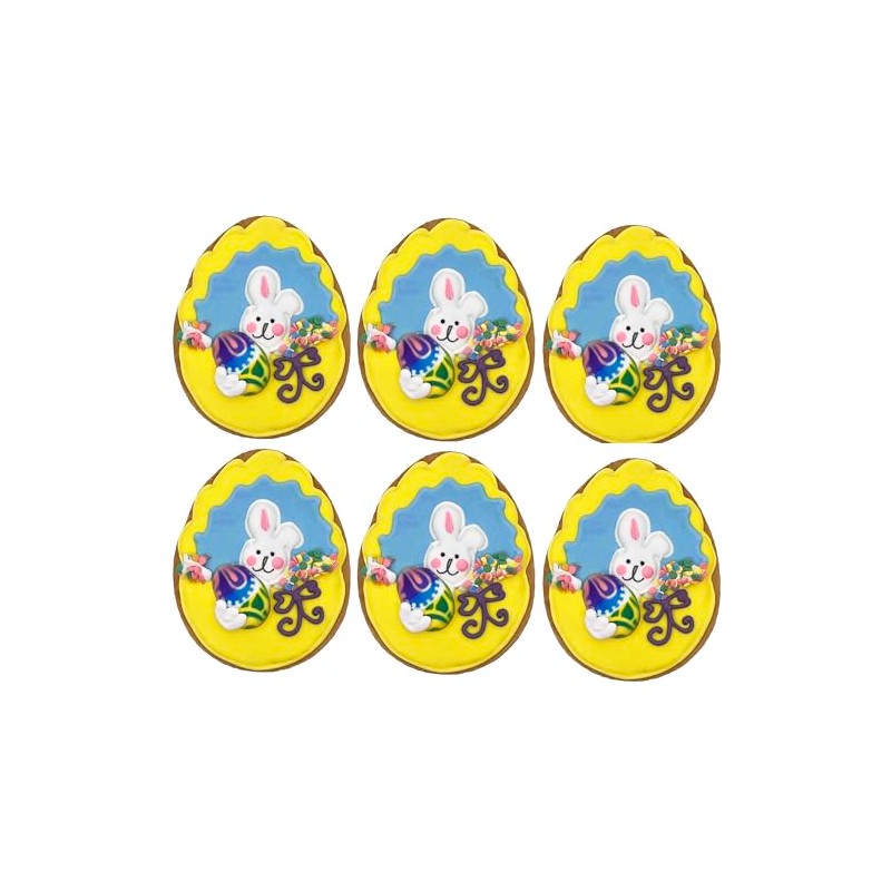 Easter Basket Cookies- 6 Decorated Crunchy Shortbread Cookies Individually Wrapped