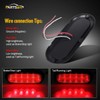 Partsam 2PCS 6" Oval Chrome Trailer Truck Red 10 LED