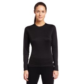 Hot Chillys Peach Solid Crew Neck - Women's Black Medium