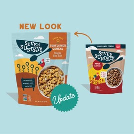 Seven Sundays Sunflower Cereal, Maple Sea Salt, 8 Oz Bag (Pack of 6), Grain & Gluten Free, 5g Upcycled Protein, 0g Refined Sugar, Salty Sweet Snack