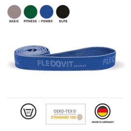 FLEXVIT Revolve Advanced Fitness Band (Blue) - Fitness Bands for Effective Full Body Workout, HIT, Coordination, Stabilisation and Bounce, 4 Strengths, Beginners and Professionals, Washable