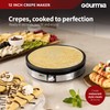 Gourmia 12” Crepe Maker – Nonstick Electric Griddle for Pancakes,