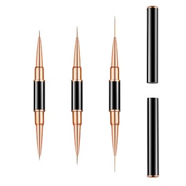 WOKOTO 3PCS Dual End Nail Liner Brush For Nails Full-Scale Fine Line Nail Art Brushes 5mm 7mm 9mm 11mm 15mm 20mm Liner Tips Nail Polish Detail Brushes Painting Pens Gel Liner Brushes For Nail Art