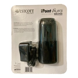 Westcott iPoint Aura Titanium Nonstick Electric Pencil Sharpener (with Bonus Manual Sharpener and 2 Erasers), Black