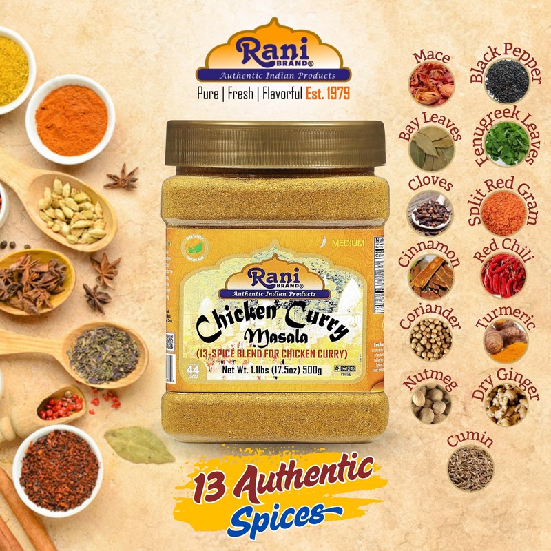 Rani Chicken Curry Masala Indian 13-Spice Blend 17.5oz (1.1lbs) 500g