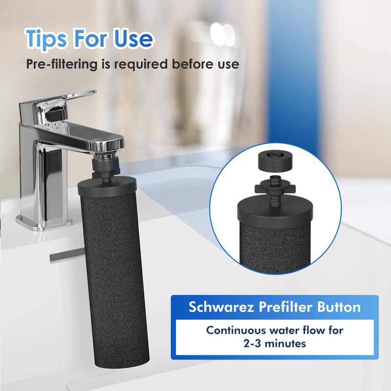 Purewell BB8 Black Purification Elements, Replacement Filters for PB/BB8 Purification
