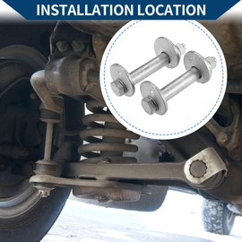 Hihaha No.48452-35020/48409-35050 Front Alignment Camber Adjustment Bolts Cam Bolts Kit for Toyota Tacoma 1996-2015/ Front/Durable Metal Plastic/ 1 Set Silver Tone