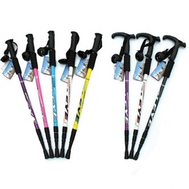 Ultra-light hiking stick duralumin straight T-shaped hiking stick Hiking stick straight (1P)/black