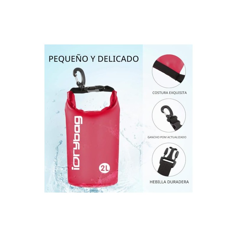 IDRYBAG Bolsa Seca Transparente Impermeable De 2 L, 5 L,