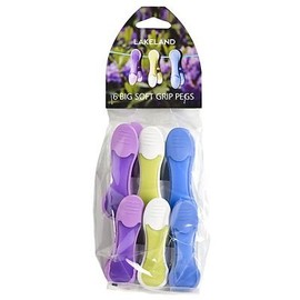 6 Lakeland Big Soft Grip Clothe Pegs Pastel – Strong But Gentle On Laundry Great For Duvets & Towels