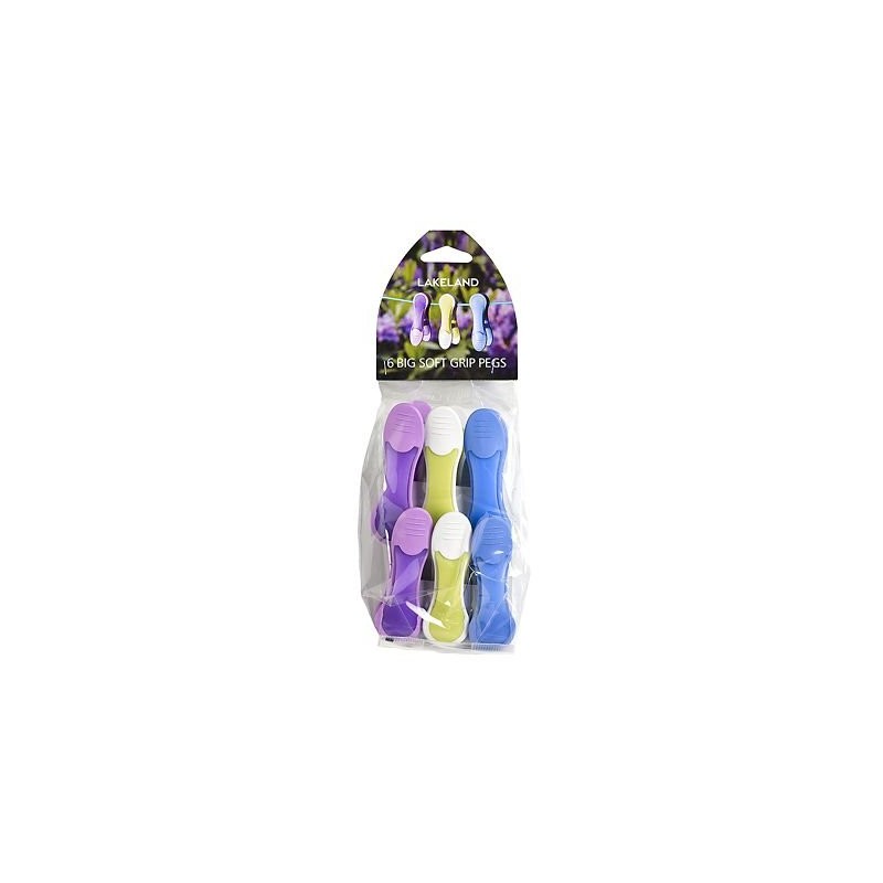 6 Lakeland Big Soft Grip Clothe Pegs Pastel – Strong