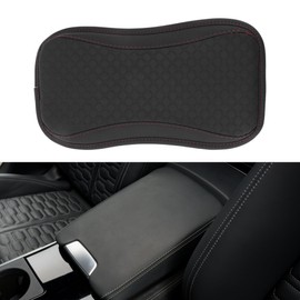 TUCKBOLD Universal Center Console Cover Car Armrest Cover Middle Console Cover Lid for Most Vehicle SUV Car Sedan 1319"x7.28"x0.79" Black Red Faux Leather