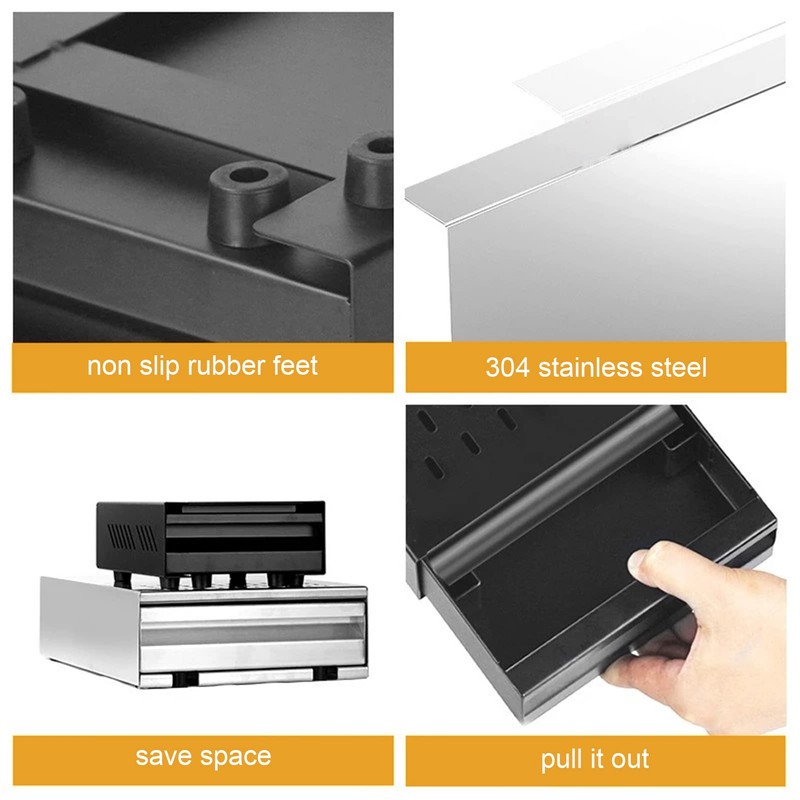 Fdit Stainless Steel Coffee Knock Box Drawer, Thickened Coffee Powder
