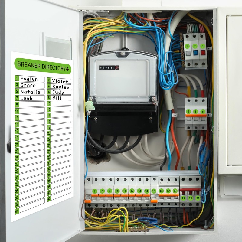 STARLIBOO 16 Sheets Breaker Panel Labels, Electrical Box Sticker Numbers