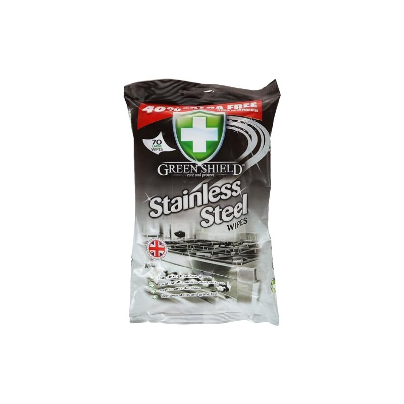 Green Shield Stainless Steel Wipes 70pk