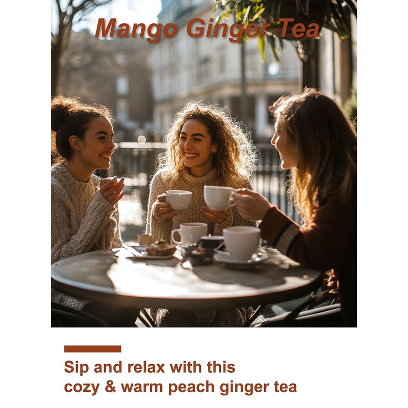 TeeLux Mango Ginger Tea, Zesty Ginger Root & Warm Cinnamon