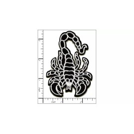 Patchwork Paradise Scorpion Black & White Embroidered Iron On Patch DIY Applique