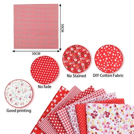 Yolistar 7 Pieces 50 x 50 cm Patchwork Fabric Package, Cotton Fabric Sold by the Metre, Fabric Squares & Quilting Fabrics for Patchwork Handmade, DIY Sewing Pattern Crafts