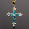 RIZILIA Crucifix Cross Pendant with 45cm(18") Chain & Trapezoid Cut