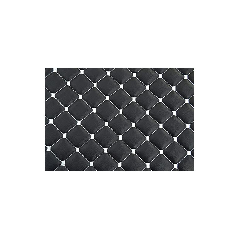 2 Door Panels Eco Leather Black with White Stitching Mats