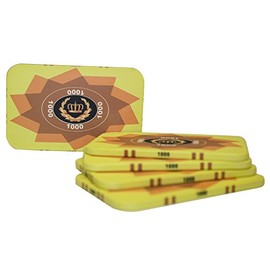 MRC Set of Five Laurel Crown Ceramic Poker Plaques (Yellow $1000)