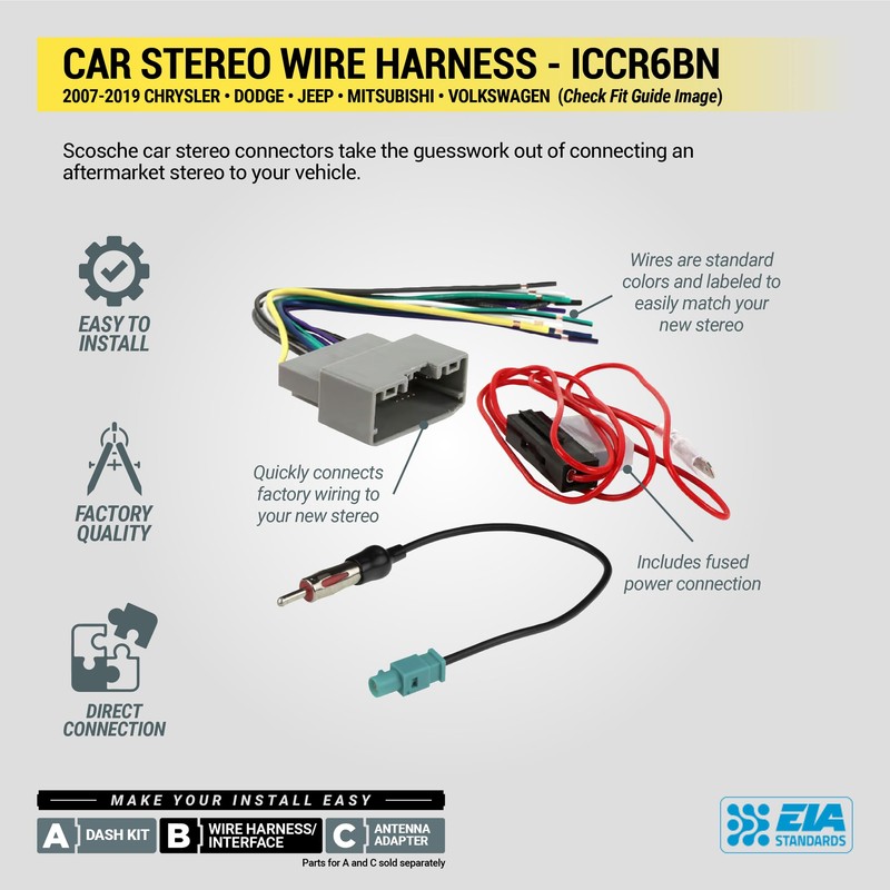 Scosche ICCR6BN Double DIN Radio Installation Dash Kit Compatible with
