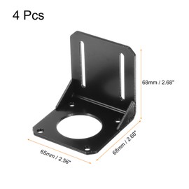 sourcing map Motor Bracket Motor Mounting Holder 68x65x68mm Black for 57mm NEMA 23 Stepper Motor with Screws 4 Set