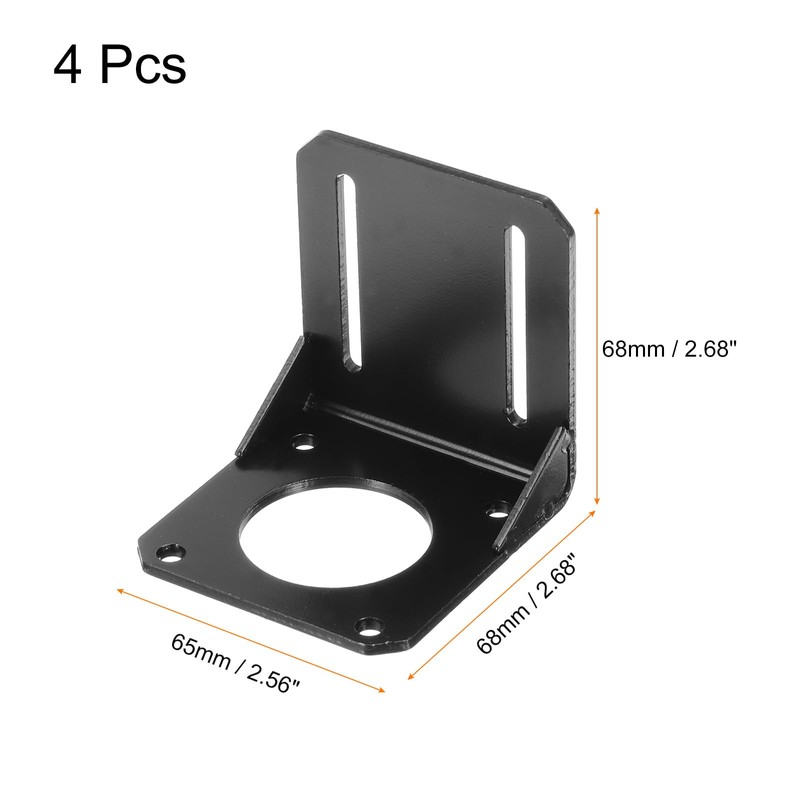 sourcing map Motor Bracket Motor Mounting Holder 68x65x68mm Black for