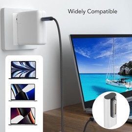 140W PD Fast Charging Magnetic USB C Adapter for MacBook Pro/Air 2021 M1 Pro, M1 Max, 2023 M2 Pro with Zinc Alloy, Magnetic Suction, Designed for OS X Laptop 2022 M2 (Middle Bend)