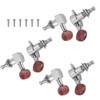 Tuner Pegs Tuning Machine Heads Button Silver Wooden Folk Guitar