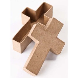 Factory Direct Craft 12 Piece Package of Paper Mache Cross Boxes for Vbs, Kids Crafting and Group Projects