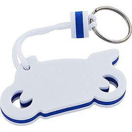 Motorcycle Foam Keyring, white / blue
