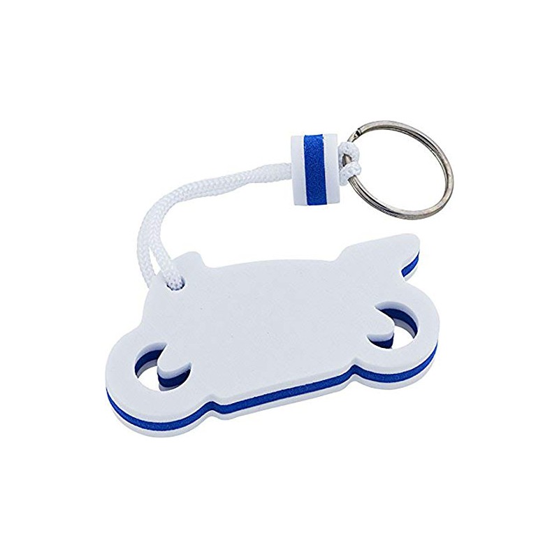 Motorcycle Foam Keyring, white / blue