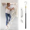 Attic Pull Down Hook, 60 Inch Telescopic Rod with Multi-Section