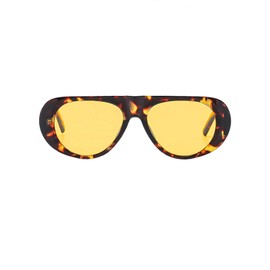 Long Keeper Retro Oversized Sunglasses Women Oval Sunglasses Flat Top Fashion Leopard Ladies Sunglasses With UV 400 (Leopard Orange)