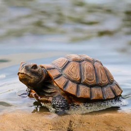 HomDSim Tortoise Statue Outdoor Garden Crawling Turtle Sculpture,Turtle Polyresin Figurines Decoration for Patio, Balcony, Yard, Lawn,Fish Tank Aquarium Ornament (Small Turtle)