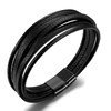 KALVICA Bracelets for Men Leather Bracelet Bangle Black Braided Leather