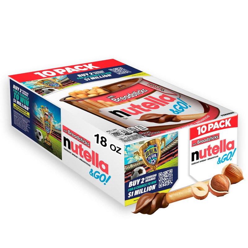 Nutella & GO! Chocolate Hazelnut Spread with Cocoa + Breadsticks,