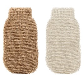 SGERUFZ 2 Pieces Body Exfoliating Glove Washable Shower Glove Made of Linen Scrub Glove for Body Exfoliating Tools for Men Women Children