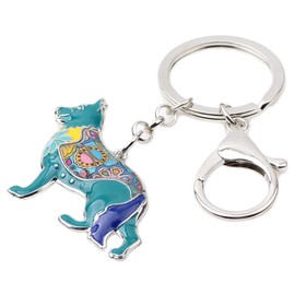 DUOWEI German Shepherd Brown Acrylic Keyring Gift for Women Teen Girls, brown