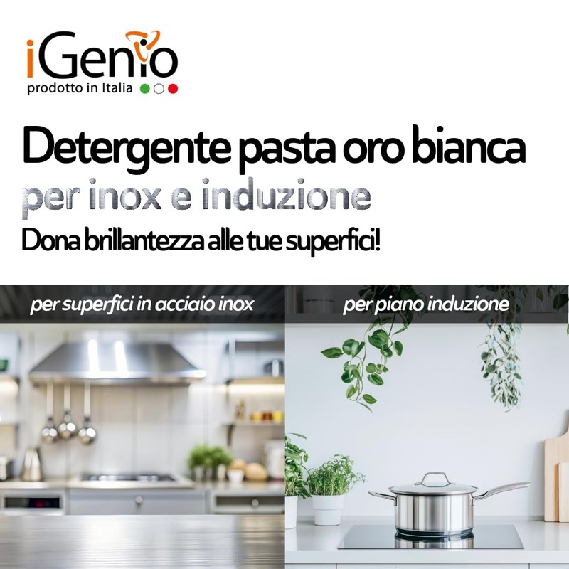 Detergente pasta oro bianca inox e induzione, art.920 - iGenio