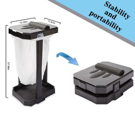 Aufazmy Collapsible Trash Can with Reinforced Legs & 20 Bags – Portable Garbage Bin for Camping, RV, Picnics, Indoor/Outdoor Use, Easy Assembly, Compact Storage, Includes Ground Pegs for Stability