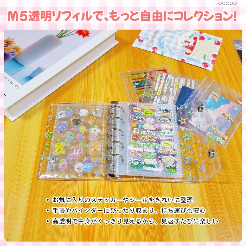 Hueapion M5 Refills, Transparent, Rainbow Sticker Pad, Peel Off Paper,